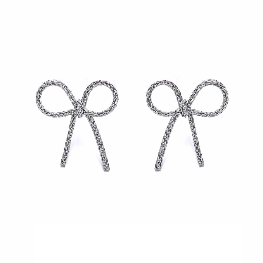 Silver Whisper Bow Earrings