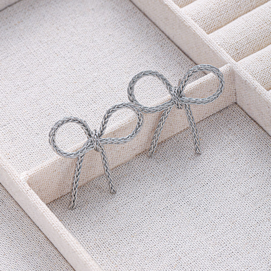 Silver Whisper Bow Earrings