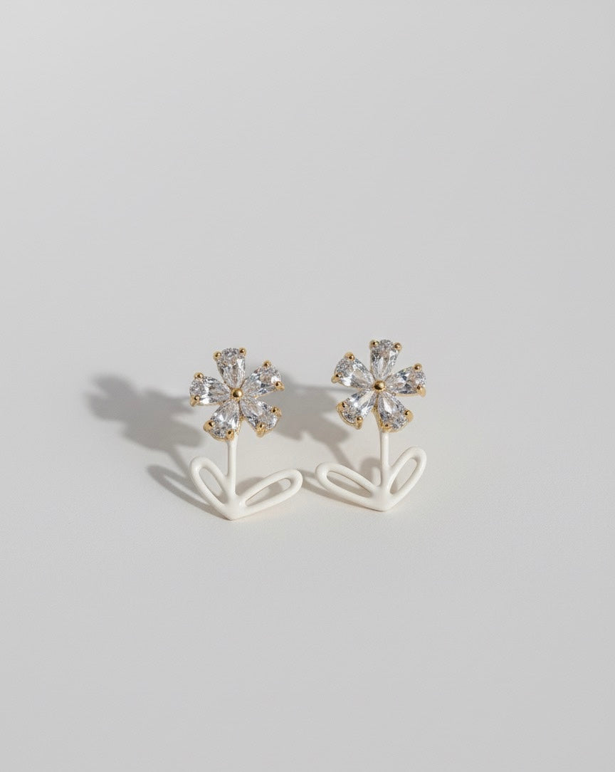 Crystal Daisy Drop Earrings