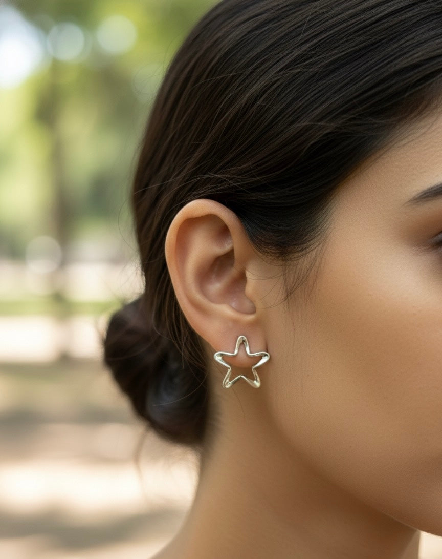 Sketchy Star Studs