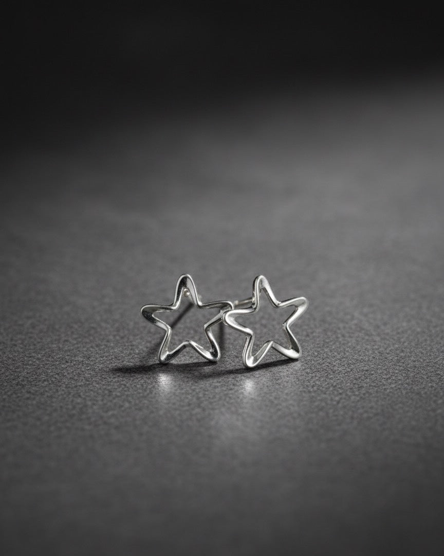 Sketchy Star Studs