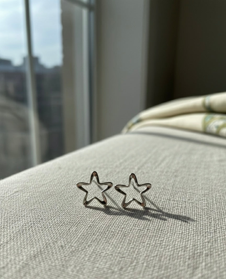Sketchy Star Studs